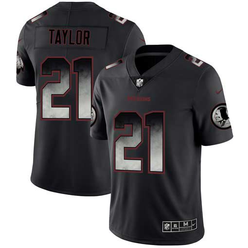 Men Washington Redskins 21 Taylor Nike Teams Black Smoke Fashion Limited NFL Jerseys